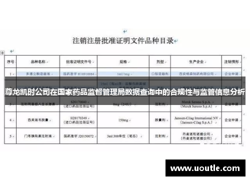尊龙凯时公司在国家药品监督管理局数据查询中的合规性与监管信息分析